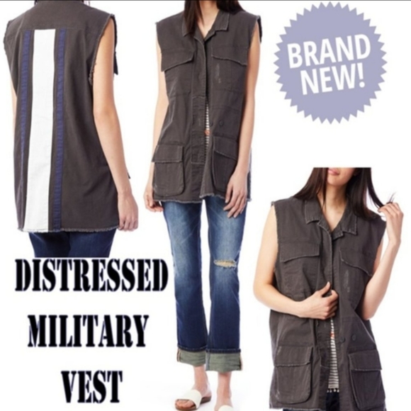 Distressed Military Vest NWOT - Picture 9 of 9